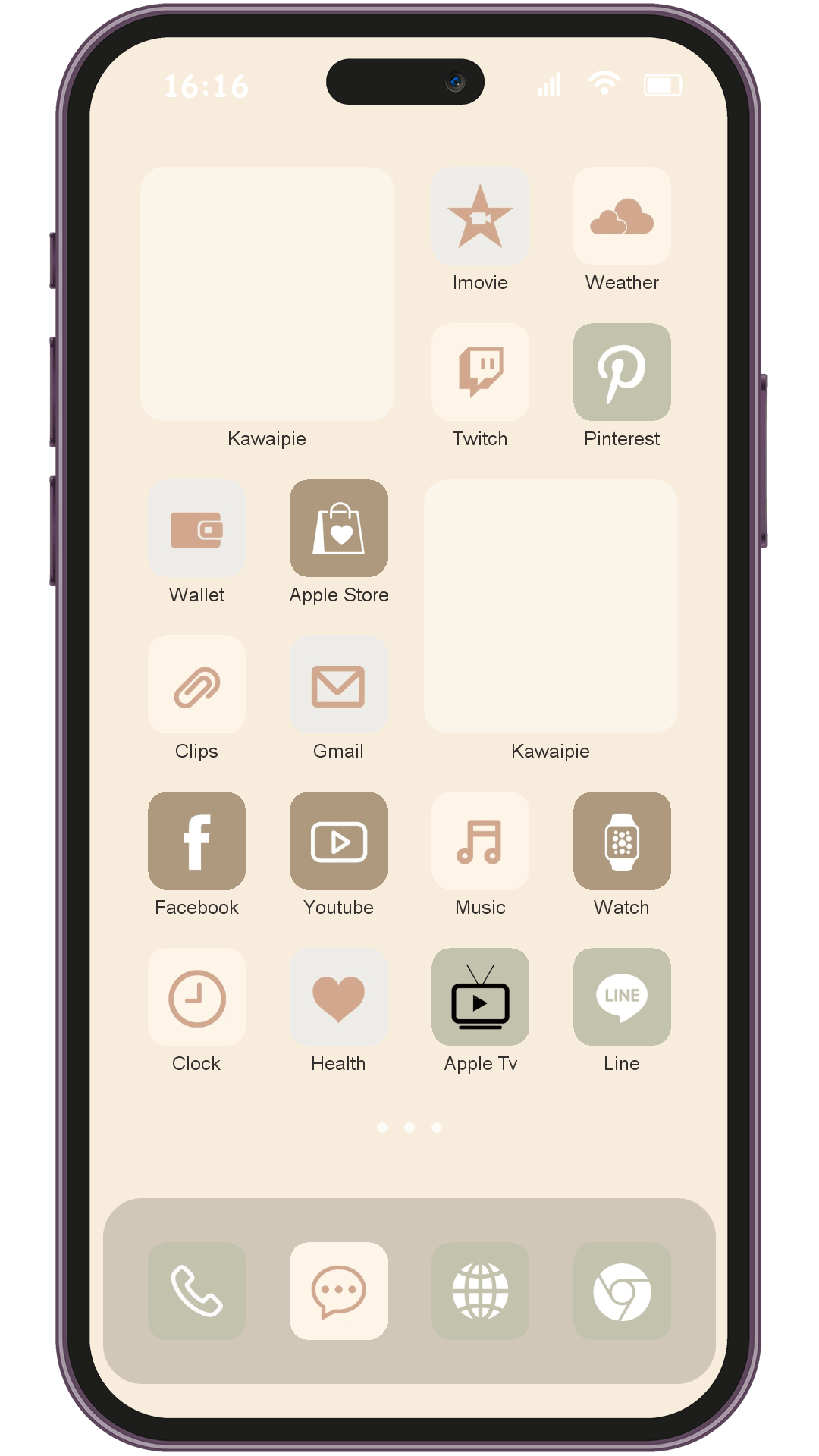 Cloud Stop theme pack installed on phone home screen